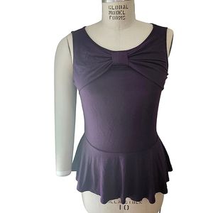 Plum-colored Peplum Top with Bow detail - Jacob - size L